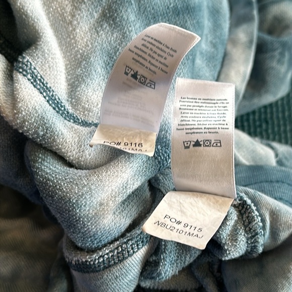 Faherty Go Easy Majolica Blue White Tie Dye Tee Shirt Top Shorts Set Outfit M - Picture 12 of 12